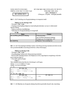 Đề thi chọn học sinh giỏi cấp huyện năm học 2009 2010 môn Tin học 9